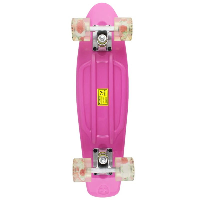 Meketec Skateboards Pink Complete Little Cruiser Retro Skateboard for Kids Boys Youths Beginners Daughter 22 inch (Pink) - Image 3